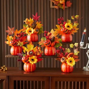 Halloween Decoration for Autumn Harvest Festival Artificial Maple Leaf Pumpkin Ghost Party Decorations