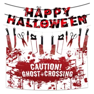Halloween Decorations Birthday Party Banners Pumpkin Bats Halloween Ghosts Witches Glitter Party Banners