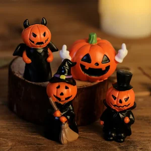 Halloween Decorations Cute Pumpkin Devil Resin Ornaments Instagram Style Indoor Home Parties Gifts