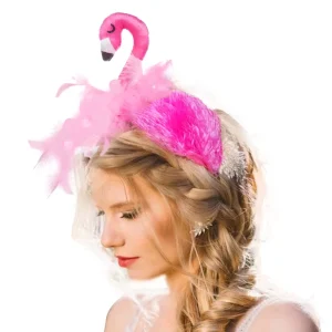 Halloween Decorations Flamingo Headband Birthday Party Kids Headdress Cosplay Performance Prop Polyester Material