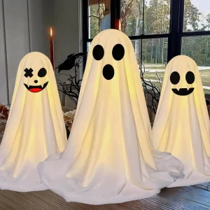 Halloween Decorations Outdoor Large Lighted White Cloth Ghosts Outdoor Decoration White Cloth Ghosts Cute Decorations Indoor