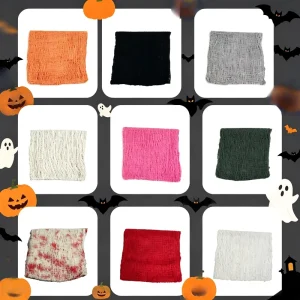 Halloween Decorative Gauze Cloth 76*183cm Distressed Cheesecloth Fabric with Custom Holes for Ghost Festival Party Hanging Decor