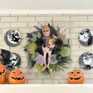 Halloween Decorative Wreaths Mummy Ghost Doll Personalized Polyester Plastic Plywood