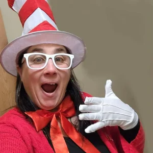 Halloween Dr Seuss Birthday Party Hat Cosplay Costume Props Red and White Striped 100% Cotton Winter Set
