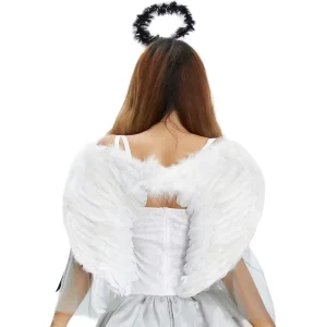 Halloween Fancy Dress Costume Adult Christmas Birthday Party Decoration Feather Angel Wings
