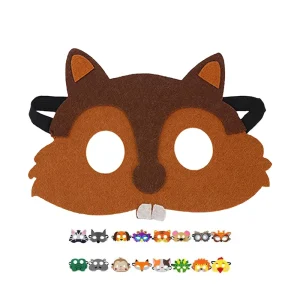 Halloween Felt Animals Mask for Kids Easter Party Animal Costume for Birthday Supply Squirrel Lion Raccoon Alligator