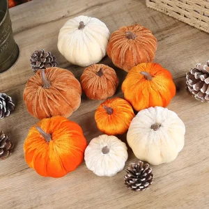 Halloween Festival Decorations Flocked Fabric Simulated Pumpkin Ornaments