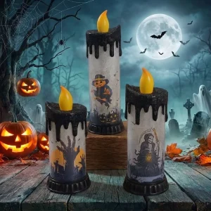 Halloween Ghost Festival Horror Electronic Candle Decoration with Atmosphere Props Color Temperature Other Made in China