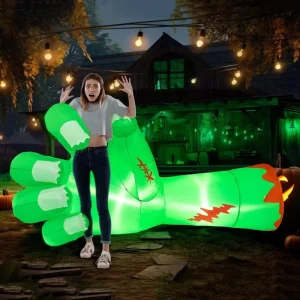 Halloween Giant Inflatable Hand Outdoor Yard Decoration LED Lit Inflatable Toy