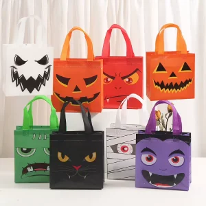 Halloween Gift Bag Non Woven Ghost Face Series Handheld Printed Packaging For Shopping Bags