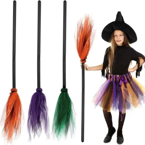 Halloween Gift Supplies Wizard Witch Mop Stick Halloween Flying Witch Broom Costume Props Detachable Masquerade Dress Up