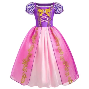 Halloween Girls Rapunzel Princess Dress Tangled Fancy Dress up Birthday Cosplay Party Fairy Princess Dress