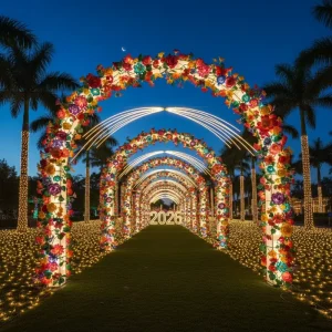 Halloween Graduation Theme Colorful LED Lights Waterproof Durable Iron Tree Shape Lanterns for Outdoor Festival City Decoration