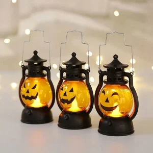 Halloween Hand held Pumpkin Lamp Small Lantern for Bar Party Atmosphere Decoration