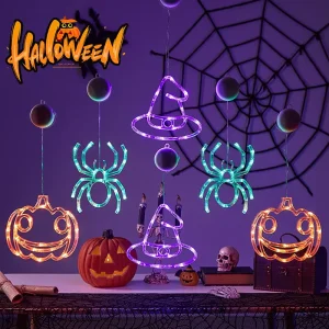 Halloween Hanging Decorations Pumpkin Spider Decoration Party Ghost Festival LED Modeling Lights