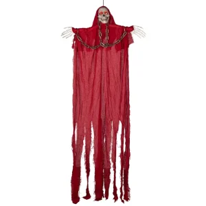 Halloween Hanging Ghost Scary Red Chain Luminous Sound Ghost Props for Haunted House Party Decorations