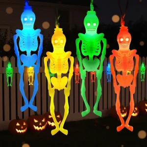 Halloween Holiday Multi-Color LED Skull Head Fairy String Light 3V Battery IP20 Rated Indoor Outdoor