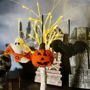 Halloween Holiday Stereo Padded Plush White Ghost Pumpkin Bat Hanging String Pendant