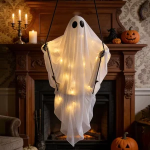 Halloween Holiday Supplies Ghost Hanging Haunted House Animatronic Novelty Decorations Party Easter Polyester LED Lighting
