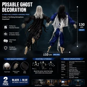 Halloween Horror Crawling Ghost Scary No Face Ghost Decoration for Haunted House & Bar Door Window & Bed