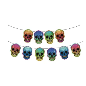 Halloween Horror Element Paper Bunting Triangle Hanging Banner for Night Club Bar Haunted House Halloween Party Wall Ceiling