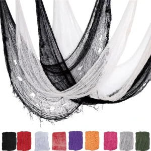 Halloween Horror Gauze Draping Decoration Black Spider Web Halloween Party Decorations for Yard Indoor Outdoor Wall Home Decor
