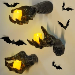 Halloween Horror Props Ghost & Devil Hands Fake Plastic Hand Desktop Decoration for Indoor Use