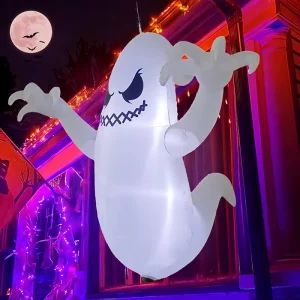 Halloween Inflatable Ghost Model 2593 Outdoor Window Decoration Built-in LED Light for Party Garden Hanging