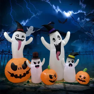 Halloween Inflatable K258 Tongue-sticking Ghost Pumpkin Air Model Outdoor Scary Yard LED Light-up Decorations