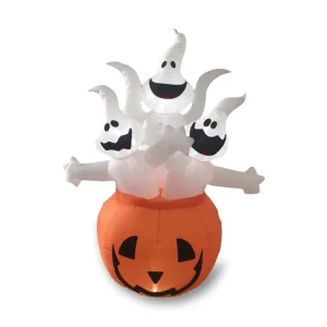 Halloween Inflatable Polyester Fiber Ghost Pumpkin Decoration Waterproof for Party Wall Decorations