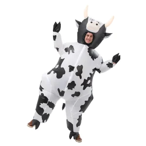 Halloween Inflatable Polyester Suit Mascot Costume Cartoon Character Factory Customized Cow Inflatable Box Carnival