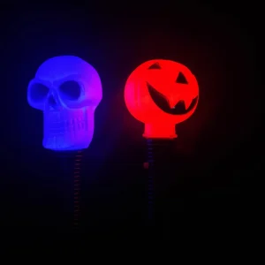 Halloween Kids Toys LED Spinner Wand Party Light Up Pumpkin Ghost Spinning Wand