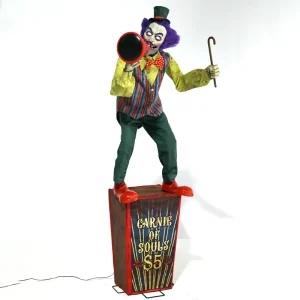 Halloween Large Clown Animatronic Animation Electric Induction Sound Luminous Theme Park Carnival Haunted House Prop Decoration