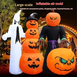 Halloween Large Decor Inflatable Pumpkin Witch Ghost Mall Visual Merchandising Indoor Outdoor Set Model Props
