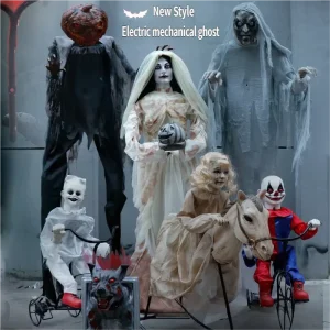 Halloween Large Electric Decoration Haunted House Chamber Secrets Mechanical Horror Induction Ghost Werewolf Skull Layout Props