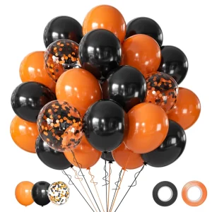 Halloween Latex Balloon Set Orange Black purple 12 Inch Graduation Birthday Party Decoration Sequin Metal Silver Balloons
