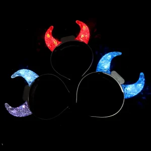 Halloween Led Light Up Devil Horns Headband Glowing Costume Accessory Birthday Carnival Concert Decorations