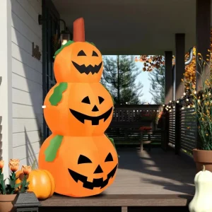Halloween Light Decorations Inflatable Stacked Pumpkin Outdoor Productos De Halloween with Led Light