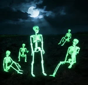 Halloween Luminous 40cm Realistic Skeleton Glow in the Dark Plastic Outdoor Decoration Prop Haunted House