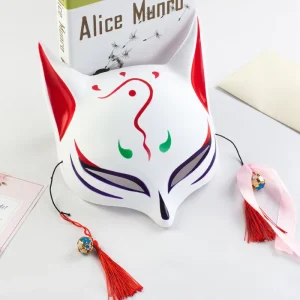 Halloween Masquerade Ball Party Japanese Traditional Cosplay Kabuki Costume Accessories for Comic Con Fox Mask