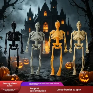 Halloween Mini Plastic Skeleton Novelty Decoration Ghost Festival Easter Tabletop Party 1 Color Hangable 15cm Scale Non Toxic