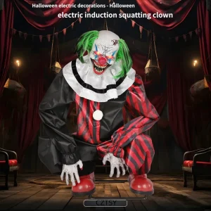 Halloween Motion Activated Ghost Scary Clown Animated Jump Scare Prop Hanging Haunted House Spooky Horror Home Haunt Yard Decor