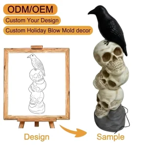 Halloween Outdoor Crow Decorations Black Plastic Simulation Party Customized Antique-style Blow Mold Ornaments
