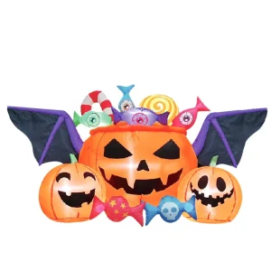 Halloween Outdoor Decor Halloween Inflatables Candy Hat and Pumpkin Bat Party Decorations for Festive Decor