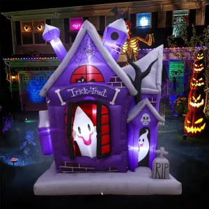 Halloween Outdoor Ghost House and Pumpkin Inflatable Party Decorations Festive Halloween Decor for Kids and Adults
