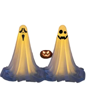 Halloween Outdoor Party Props Cross Border LED Ghost Stand for Front Porch Courtyard Horror Novelties for Courtyard Decorations