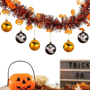 Halloween PET European American Ghost Festival Plastic Flower Decorate Pumpkin Bat Decoration Custom