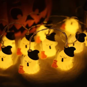 Halloween Party Atmosphere Light String Battery Warm Light Pumpkin Skull Lantern Festival Scene Decoration Props