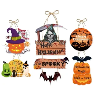 Halloween Party Decoration Door Hanging Haunted House Bar Scene Layout Bat Ghost Pumpkin Paper Ornaments