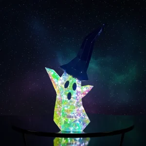 Halloween Party Decoration Iridescent Ghost Light Luminous Spooky Decor Haunted House Yard Garden Modern Holographic Ornament